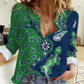 New Zealand Warriors NAIDOC Week 2026 Women Casual Shirt Aboriginal Lizard Dot Painting - 50 Years of Deadly