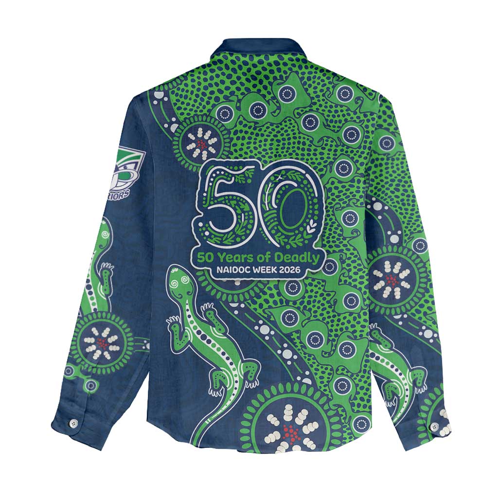 New Zealand Warriors NAIDOC Week 2026 Women Casual Shirt Aboriginal Lizard Dot Painting - 50 Years of Deadly
