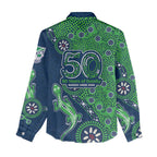 New Zealand Warriors NAIDOC Week 2026 Women Casual Shirt Aboriginal Lizard Dot Painting - 50 Years of Deadly