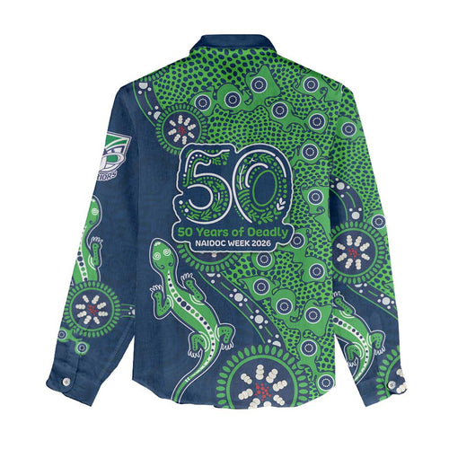 New Zealand Warriors NAIDOC Week 2026 Women Casual Shirt Aboriginal Lizard Dot Painting - 50 Years of Deadly