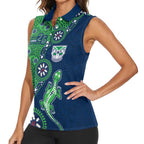 New Zealand Warriors NAIDOC Week 2026 Women Sleeveless Polo Shirt Aboriginal Lizard Dot Painting - 50 Years of Deadly