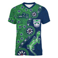 New Zealand Warriors NAIDOC Week 2026 Women V-Neck T-Shirt Aboriginal Lizard Dot Painting - 50 Years of Deadly