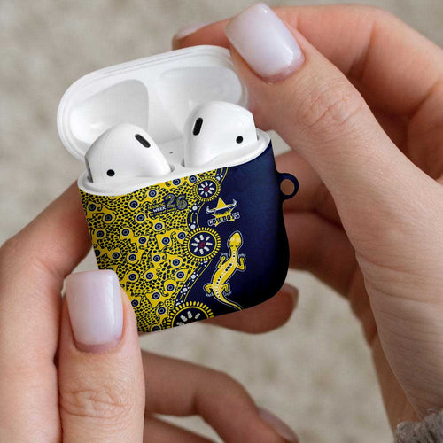 North Queensland Cowboys NAIDOC Week 2026 AirPods Case Aboriginal Lizard Dot Painting - 50 Years of Deadly