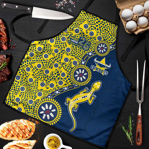 North Queensland Cowboys NAIDOC Week 2026 Apron Aboriginal Lizard Dot Painting - 50 Years of Deadly