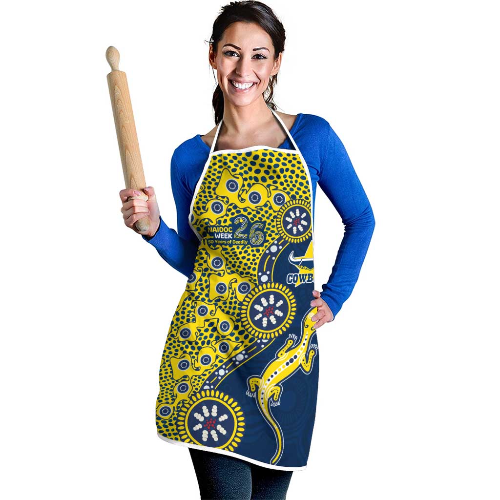 North Queensland Cowboys NAIDOC Week 2026 Apron Aboriginal Lizard Dot Painting - 50 Years of Deadly
