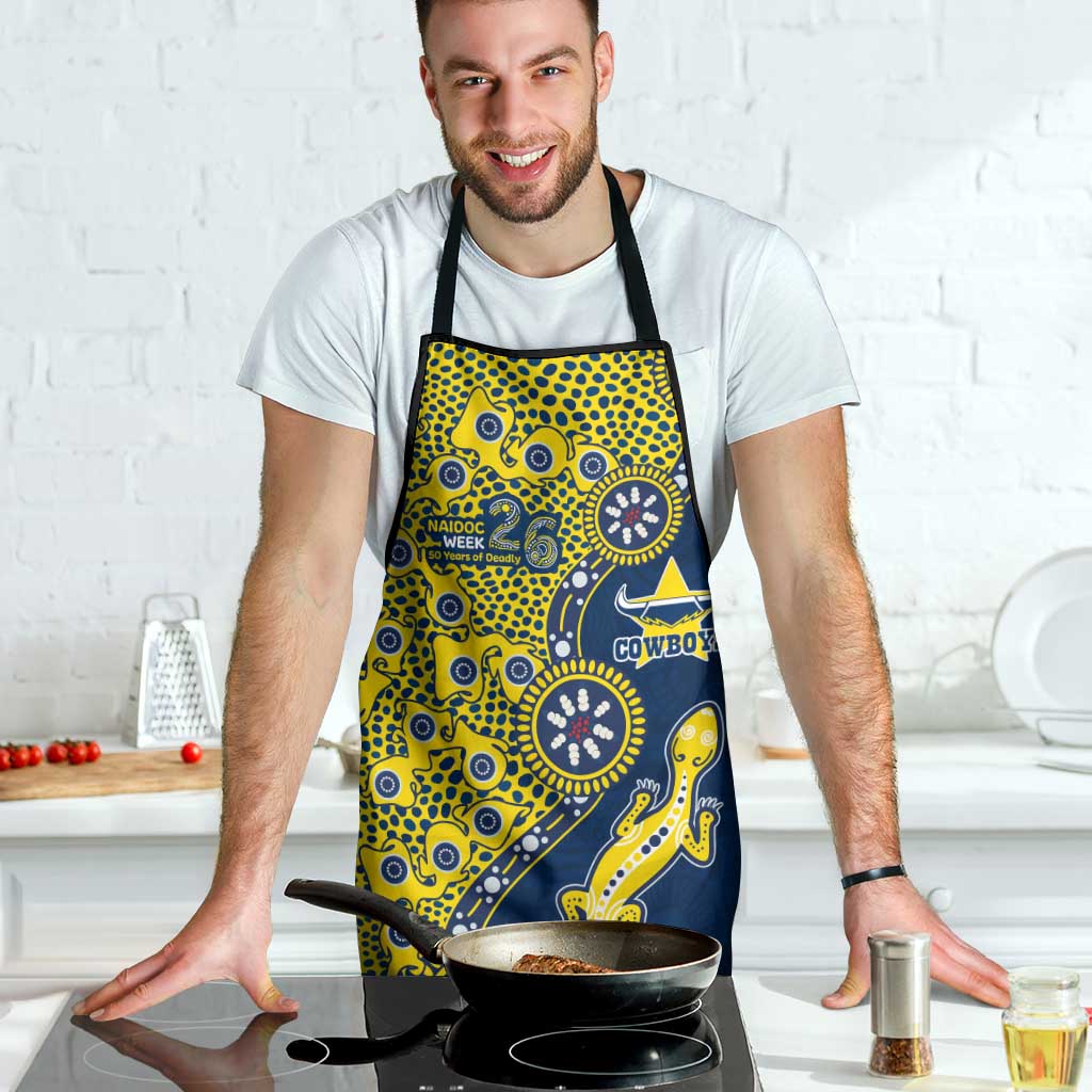 North Queensland Cowboys NAIDOC Week 2026 Apron Aboriginal Lizard Dot Painting - 50 Years of Deadly