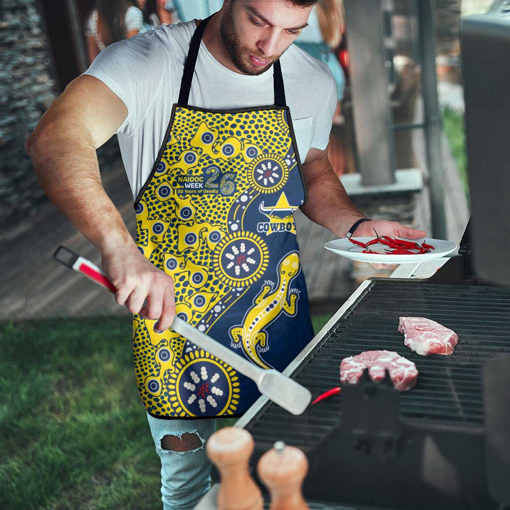 North Queensland Cowboys NAIDOC Week 2026 Apron Aboriginal Lizard Dot Painting - 50 Years of Deadly