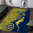 North Queensland Cowboys NAIDOC Week 2026 Area Rug Aboriginal Lizard Dot Painting - 50 Years of Deadly