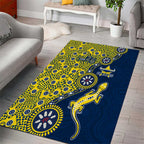 North Queensland Cowboys NAIDOC Week 2026 Area Rug Aboriginal Lizard Dot Painting - 50 Years of Deadly
