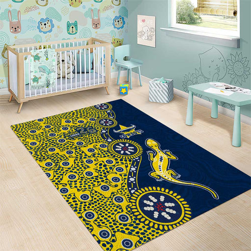 North Queensland Cowboys NAIDOC Week 2026 Area Rug Aboriginal Lizard Dot Painting - 50 Years of Deadly
