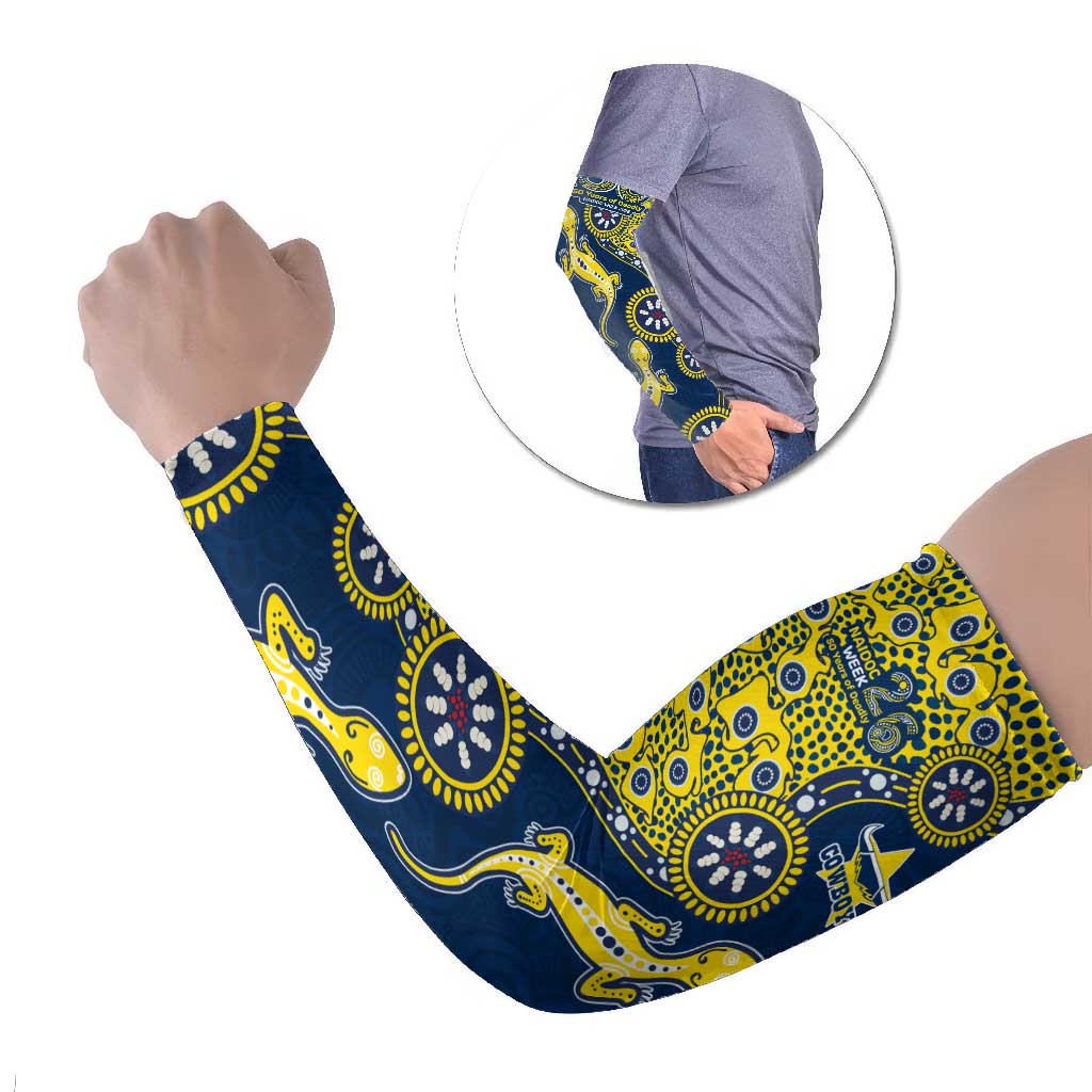 North Queensland Cowboys NAIDOC Week 2026 Arm Sleeves Aboriginal Lizard Dot Painting - 50 Years of Deadly