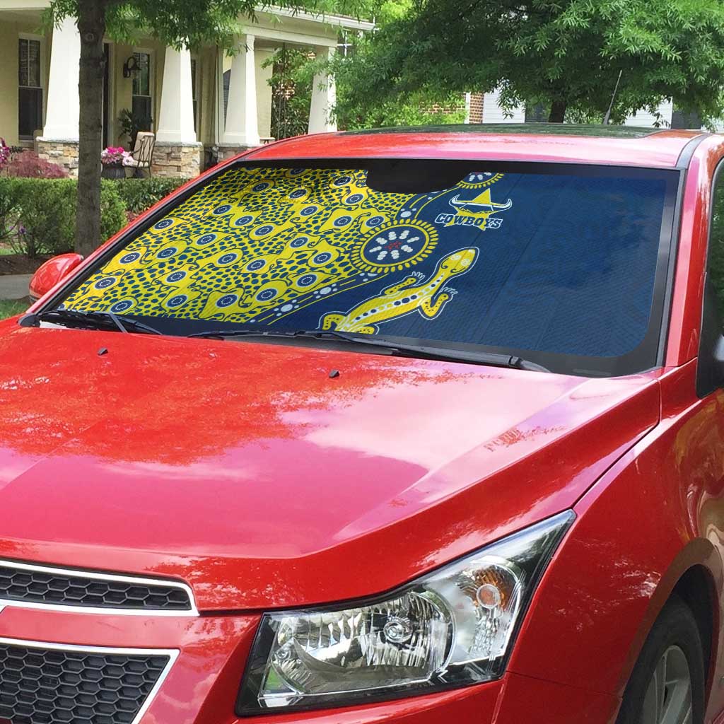 North Queensland Cowboys NAIDOC Week 2026 Auto Sun Shade Aboriginal Lizard Dot Painting - 50 Years of Deadly