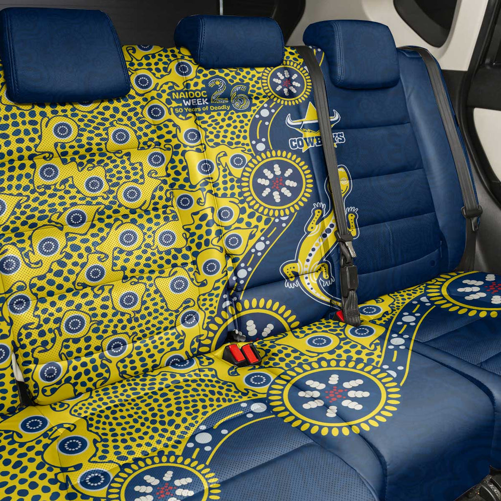 North Queensland Cowboys NAIDOC Week 2026 Back Car Seat Cover Aboriginal Lizard Dot Painting - 50 Years of Deadly
