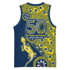 North Queensland Cowboys NAIDOC Week 2026 Basketball Jersey Aboriginal Lizard Dot Painting - 50 Years of Deadly