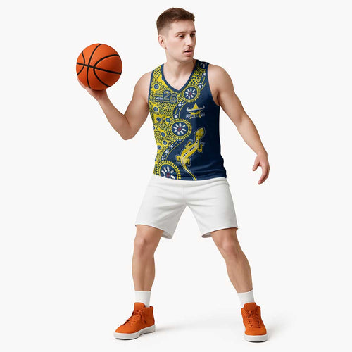 North Queensland Cowboys NAIDOC Week 2026 Basketball Jersey Aboriginal Lizard Dot Painting - 50 Years of Deadly