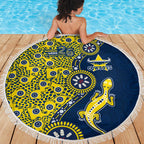 North Queensland Cowboys NAIDOC Week 2026 Beach Blanket Aboriginal Lizard Dot Painting - 50 Years of Deadly