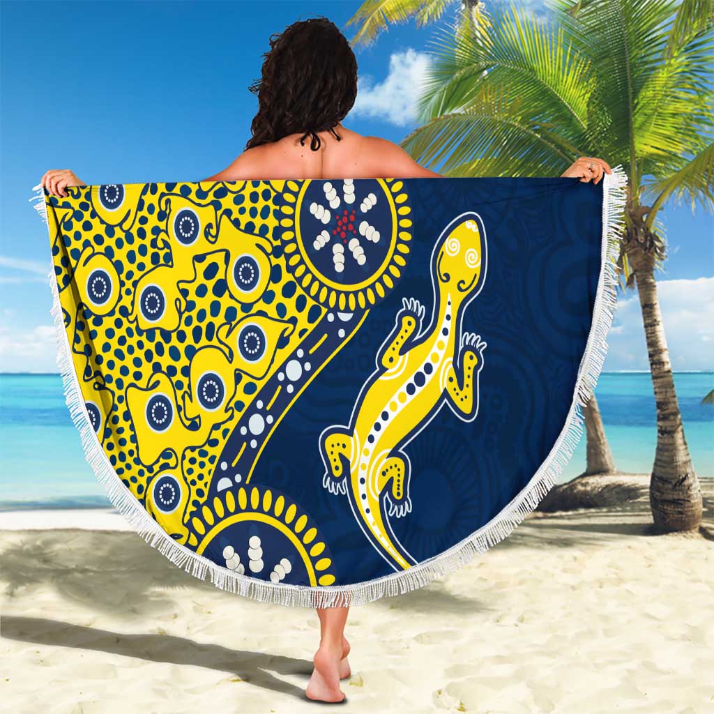 North Queensland Cowboys NAIDOC Week 2026 Beach Blanket Aboriginal Lizard Dot Painting - 50 Years of Deadly