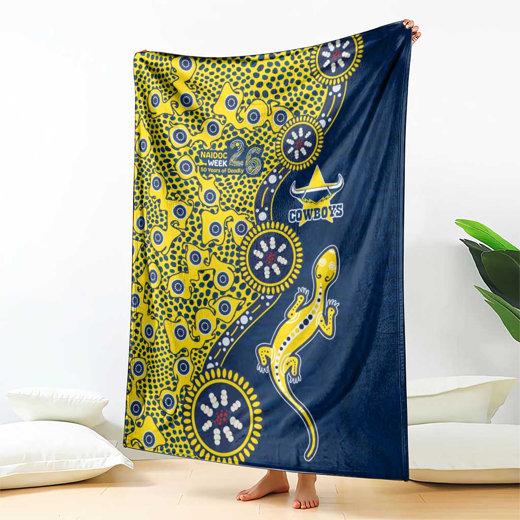 North Queensland Cowboys NAIDOC Week 2026 Blanket Aboriginal Lizard Dot Painting - 50 Years of Deadly