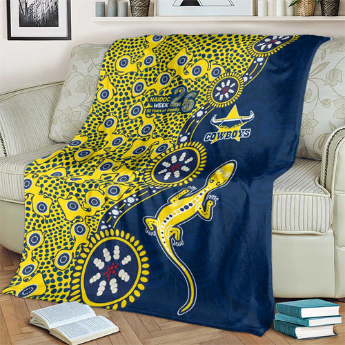 North Queensland Cowboys NAIDOC Week 2026 Blanket Aboriginal Lizard Dot Painting - 50 Years of Deadly