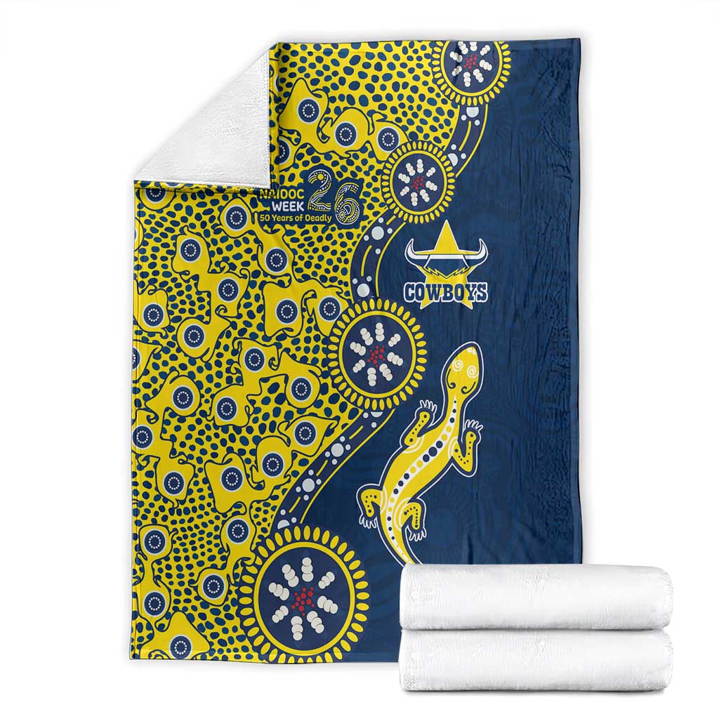 North Queensland Cowboys NAIDOC Week 2026 Blanket Aboriginal Lizard Dot Painting - 50 Years of Deadly