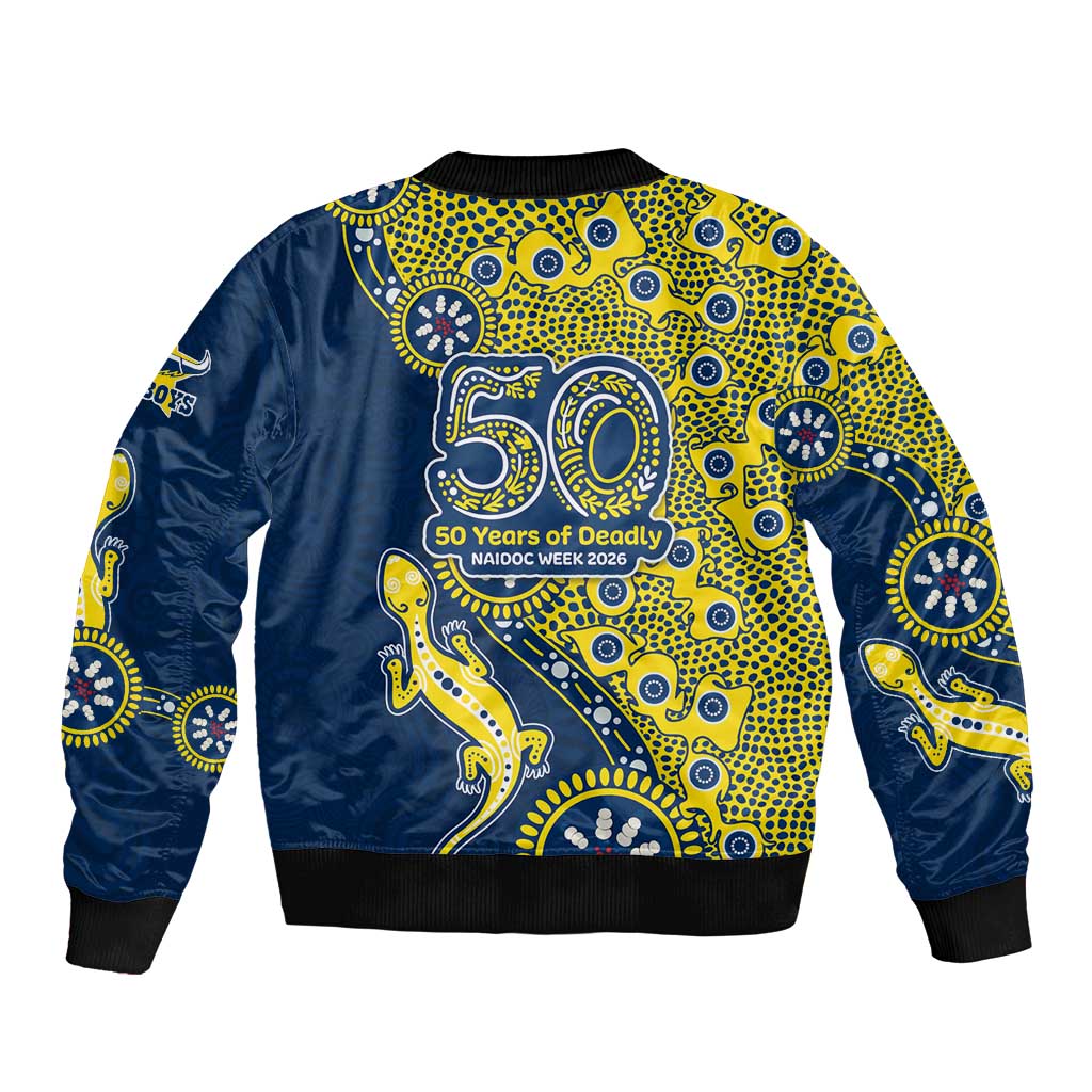 North Queensland Cowboys NAIDOC Week 2026 Bomber Jacket Aboriginal Lizard Dot Painting - 50 Years of Deadly
