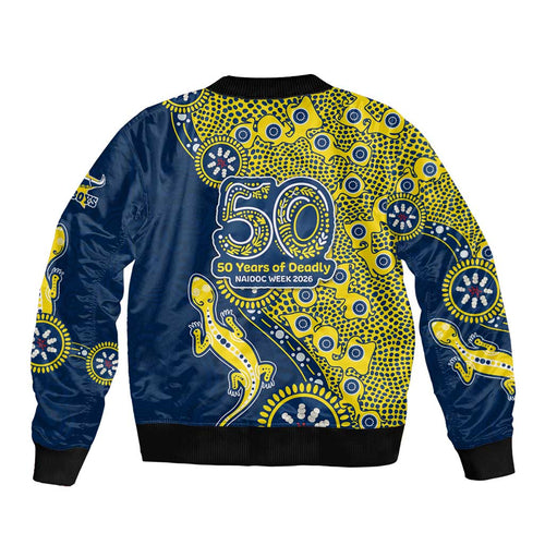 North Queensland Cowboys NAIDOC Week 2026 Bomber Jacket Aboriginal Lizard Dot Painting - 50 Years of Deadly