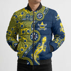 North Queensland Cowboys NAIDOC Week 2026 Bomber Puffer Jacket Aboriginal Lizard Dot Painting - 50 Years of Deadly