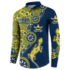 North Queensland Cowboys NAIDOC Week 2026 Button Sweatshirt Aboriginal Lizard Dot Painting - 50 Years of Deadly