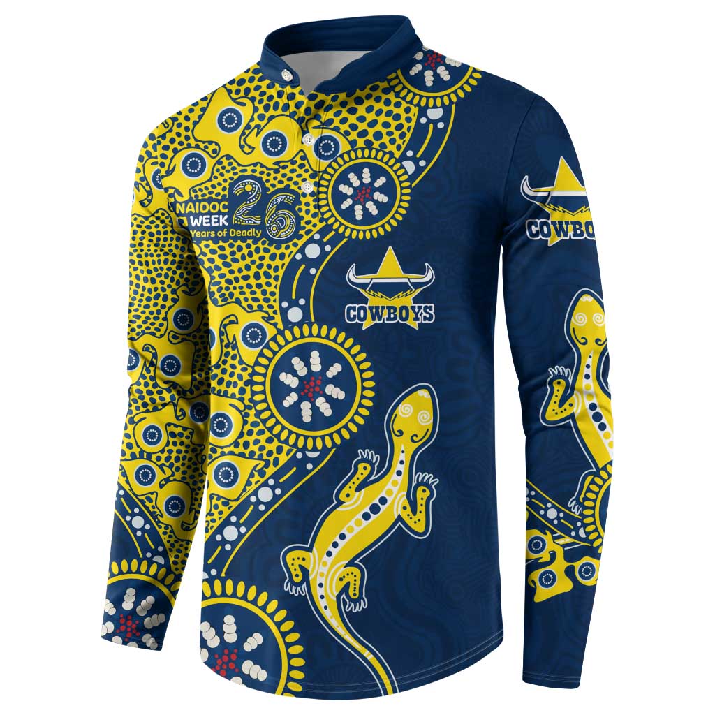 North Queensland Cowboys NAIDOC Week 2026 Button Sweatshirt Aboriginal Lizard Dot Painting - 50 Years of Deadly