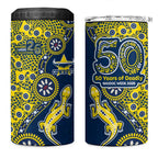 North Queensland Cowboys NAIDOC Week 2026 4 in 1 Can Cooler Tumbler Aboriginal Lizard Dot Painting - 50 Years of Deadly