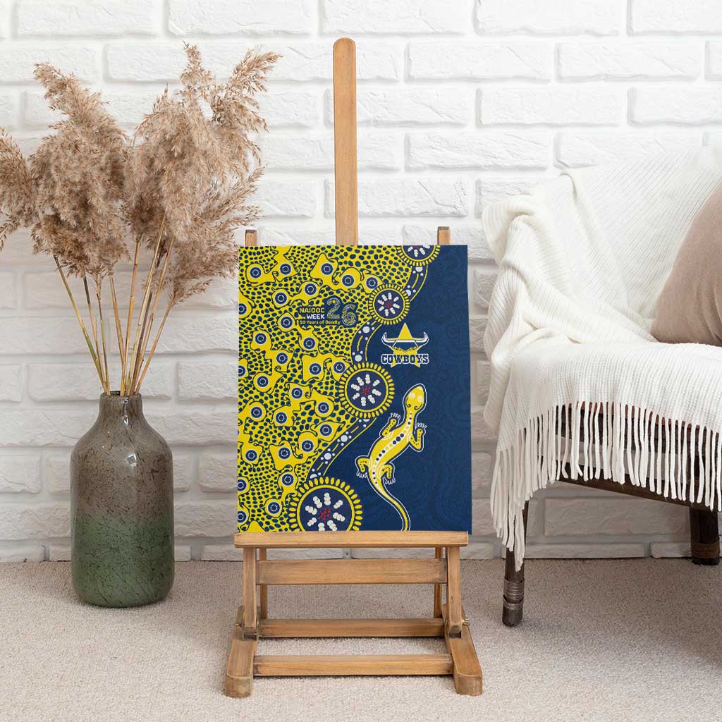 North Queensland Cowboys NAIDOC Week 2026 Canvas Wall Art Aboriginal Lizard Dot Painting - 50 Years of Deadly
