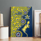 North Queensland Cowboys NAIDOC Week 2026 Canvas Wall Art Aboriginal Lizard Dot Painting - 50 Years of Deadly