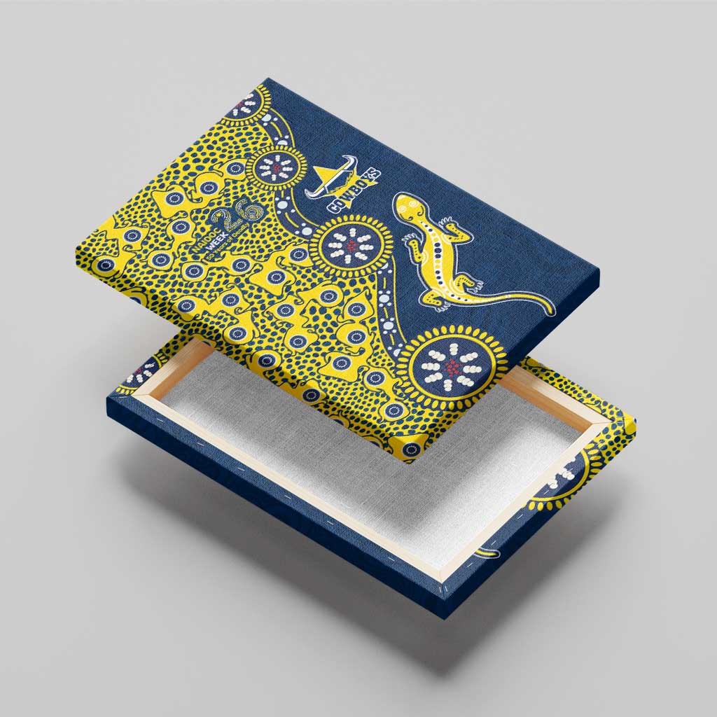 North Queensland Cowboys NAIDOC Week 2026 Canvas Wall Art Aboriginal Lizard Dot Painting - 50 Years of Deadly