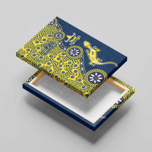 North Queensland Cowboys NAIDOC Week 2026 Canvas Wall Art Aboriginal Lizard Dot Painting - 50 Years of Deadly