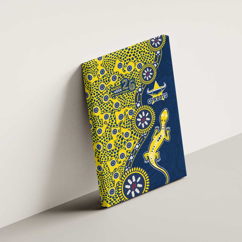 North Queensland Cowboys NAIDOC Week 2026 Canvas Wall Art Aboriginal Lizard Dot Painting - 50 Years of Deadly