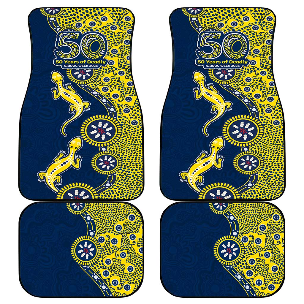 North Queensland Cowboys NAIDOC Week 2026 Car Mats Aboriginal Lizard Dot Painting - 50 Years of Deadly