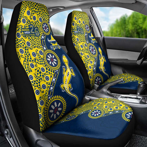 North Queensland Cowboys NAIDOC Week 2026 Car Seat Cover Aboriginal Lizard Dot Painting - 50 Years of Deadly