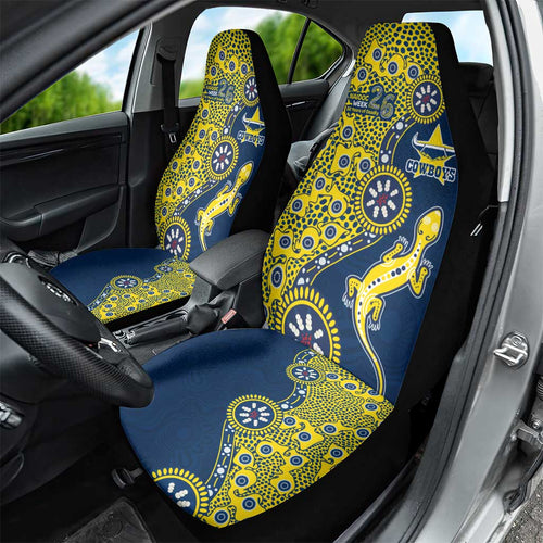 North Queensland Cowboys NAIDOC Week 2026 Car Seat Cover Aboriginal Lizard Dot Painting - 50 Years of Deadly