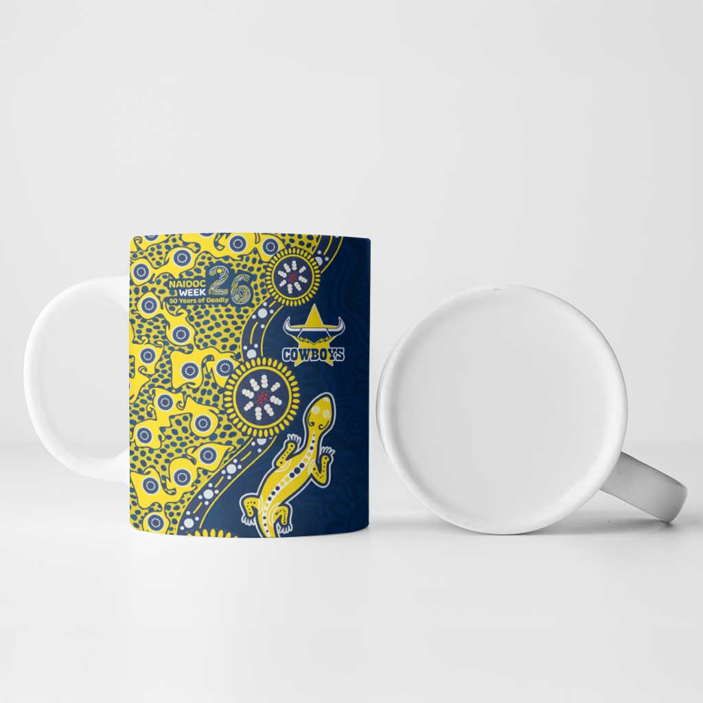 North Queensland Cowboys NAIDOC Week 2026 Ceramic Mug Aboriginal Lizard Dot Painting - 50 Years of Deadly