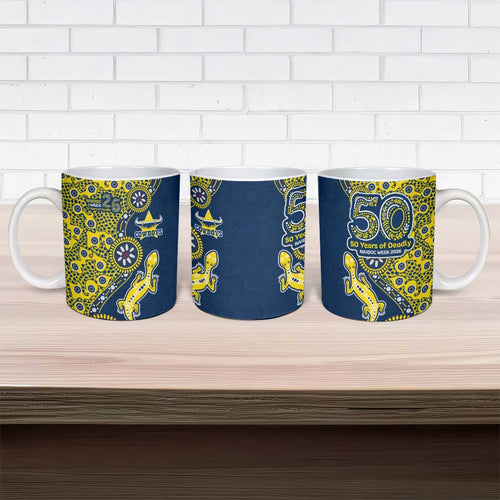 North Queensland Cowboys NAIDOC Week 2026 Ceramic Mug Aboriginal Lizard Dot Painting - 50 Years of Deadly