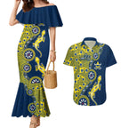 North Queensland Cowboys NAIDOC Week 2026 Couples Matching Mermaid Dress and Hawaiian Shirt Aboriginal Lizard Dot Painting - 50 Years of Deadly