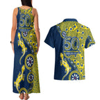 North Queensland Cowboys NAIDOC Week 2026 Couples Matching Tank Maxi Dress and Hawaiian Shirt Aboriginal Lizard Dot Painting - 50 Years of Deadly
