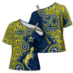 North Queensland Cowboys NAIDOC Week 2026 Cross Shoulder Shirt Aboriginal Lizard Dot Painting - 50 Years of Deadly