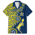 North Queensland Cowboys NAIDOC Week 2026 Family Matching Off The Shoulder Long Sleeve Dress and Hawaiian Shirt Aboriginal Lizard Dot Painting - 50 Years of Deadly