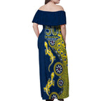 North Queensland Cowboys NAIDOC Week 2026 Family Matching Off Shoulder Maxi Dress and Hawaiian Shirt Aboriginal Lizard Dot Painting - 50 Years of Deadly