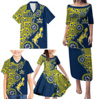 North Queensland Cowboys NAIDOC Week 2026 Family Matching Puletasi and Hawaiian Shirt Aboriginal Lizard Dot Painting - 50 Years of Deadly