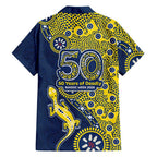 North Queensland Cowboys NAIDOC Week 2026 Family Matching Puletasi and Hawaiian Shirt Aboriginal Lizard Dot Painting - 50 Years of Deadly