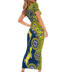 North Queensland Cowboys NAIDOC Week 2026 Family Matching Short Sleeve Bodycon Dress and Hawaiian Shirt Aboriginal Lizard Dot Painting - 50 Years of Deadly