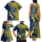 North Queensland Cowboys NAIDOC Week 2026 Family Matching Tank Maxi Dress and Hawaiian Shirt Aboriginal Lizard Dot Painting - 50 Years of Deadly