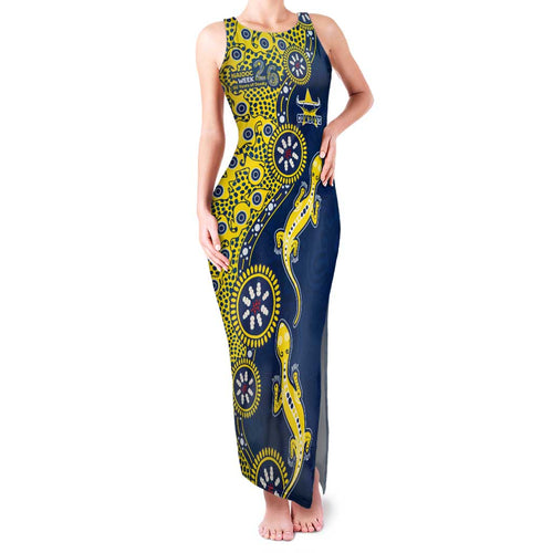 North Queensland Cowboys NAIDOC Week 2026 Family Matching Tank Maxi Dress and Hawaiian Shirt Aboriginal Lizard Dot Painting - 50 Years of Deadly